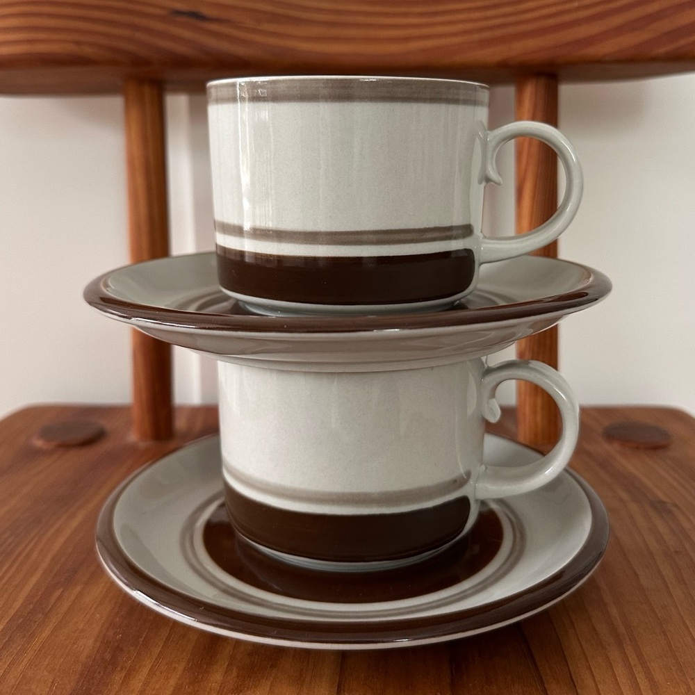 Set of 2 Vintage Arabia Finland Pirtti Cup and Saucer